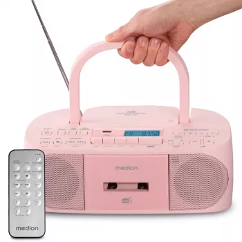Personīgais radio MEDION 50079336 — DAB+ FM PLL uztvērējs, LCD displejs, Bluetooth 10 m, 6 W RMS, 3,5 mm izeja