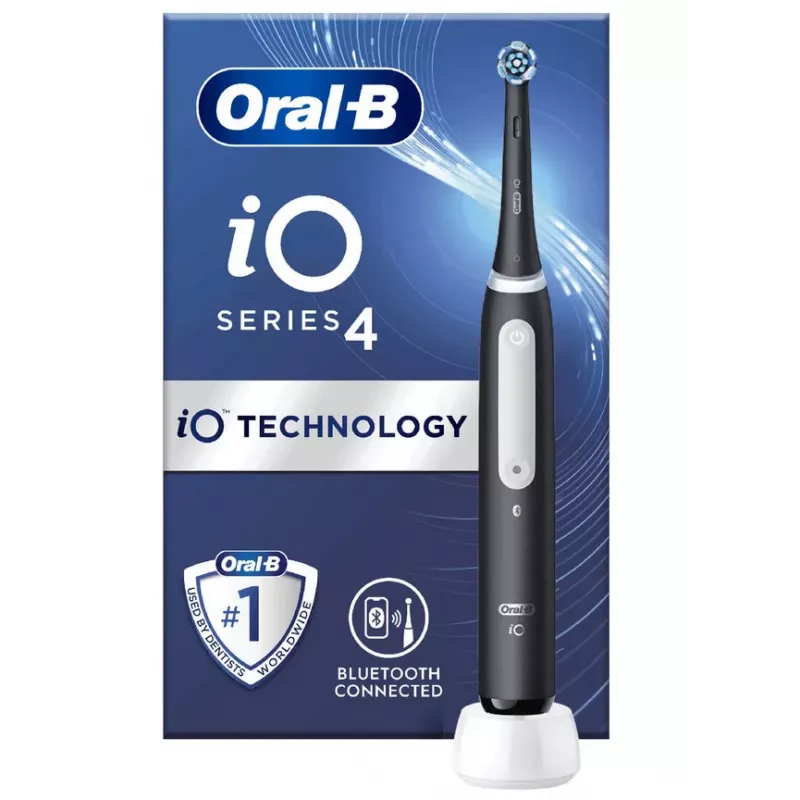 Oral-B iO 4 pieaugušo rotējošā zobu birste, melna