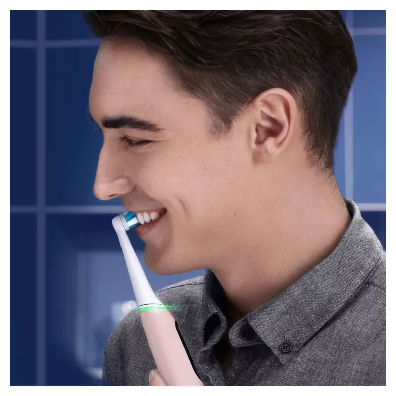 Oral-B iO 6S pieaugušo vibrējošā zobu birste Rozā, Balta