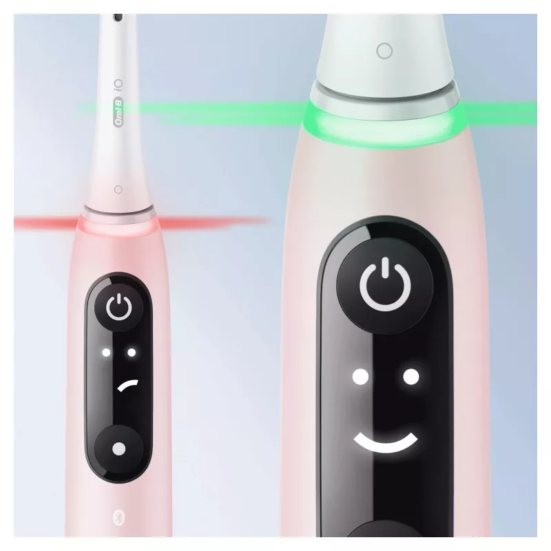 Oral-B iO 6S pieaugušo vibrējošā zobu birste Rozā, Balta