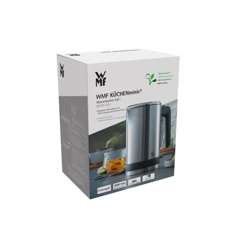 WMF KITCHENminis 0413140011 elektriskā tējkanna 0,8 L 1960 W Nerūsējošais tērauds