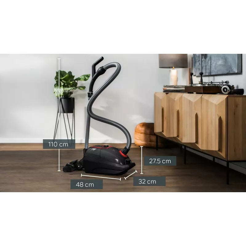 Siemens VSZ7XTRM putekļsūcējs 5 L cilindriskā tipa putekļsūcējs sausajai tīrīšanai 750 W putekļu maiss