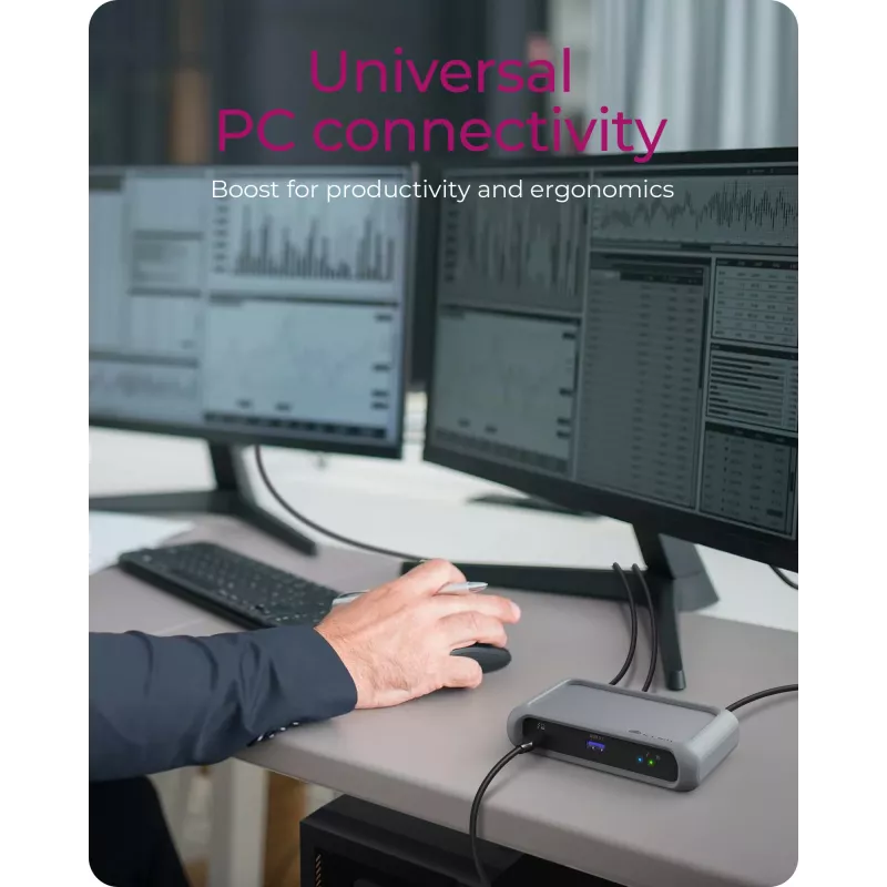ICY BOX IB-HUB801-TB4 Thunderbolt 4 40000 Mbit/s Antracīta, Melns