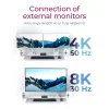ICY BOX IB-HUB801-TB4 Thunderbolt 4 40000 Mbit/s Antracīta, Melns