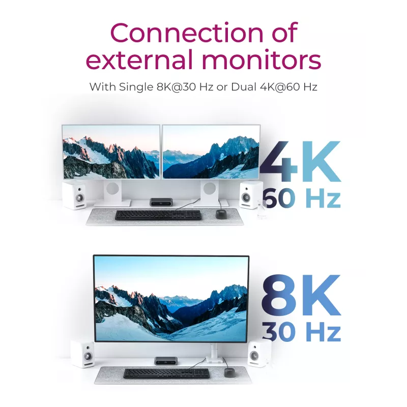 ICY BOX IB-HUB801-TB4 Thunderbolt 4 40000 Mbit/s Antracīta, Melns
