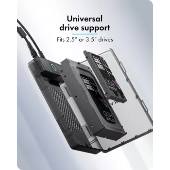 ICY BOX Spade Base 388 korpuss 2,5 collu/3,5 collu SATA SSD/HDD
