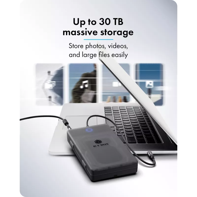 ICY BOX Spade Base 388 korpuss 2,5 collu/3,5 collu SATA SSD/HDD