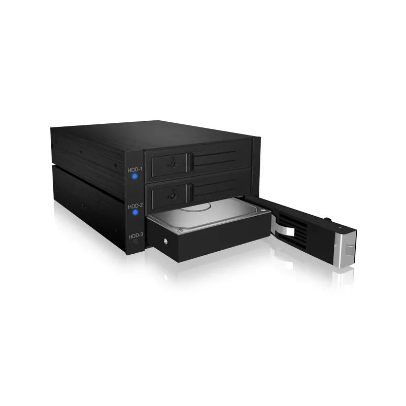 ICY BOX IB-573SSK-12G 8.89 cm (3,5 collas) Aizmugures plate Melna
