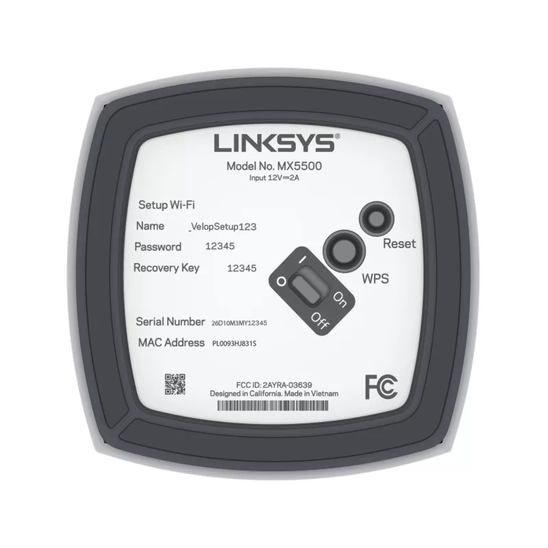 Linksys AX5400 visa mājas Mesh WiFi 6 divu joslu sistēma, 2 mezglu komplekts