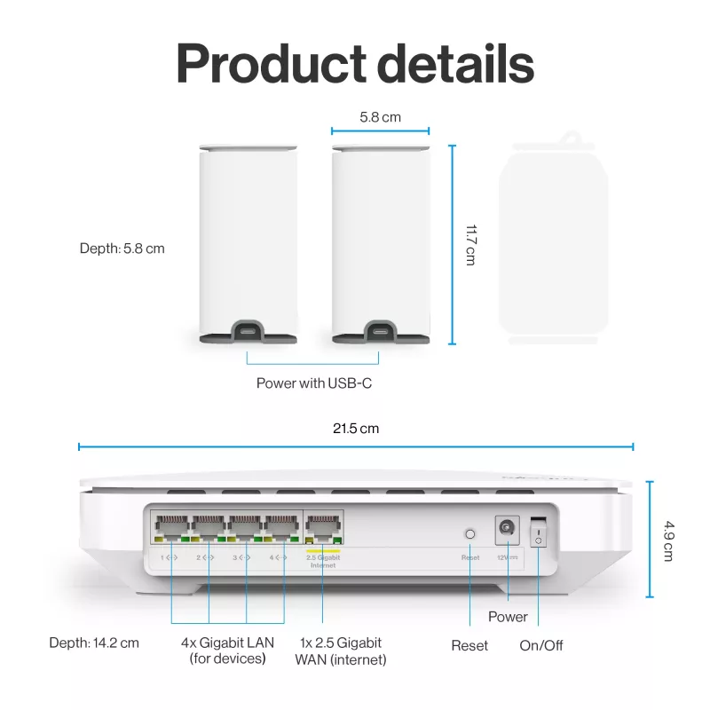 Linksys Velop Micro 6 Mesh sistēma – divjoslu WiFi 6 AX3000 (3 gab. komplekts)
