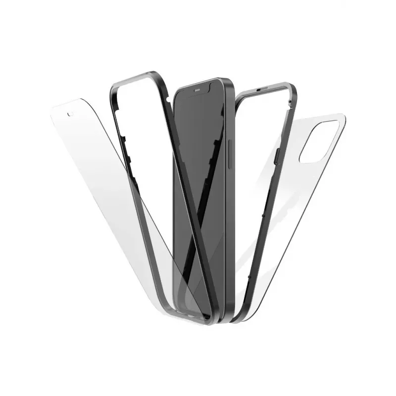 Hama 360° Glass mobilā tālruņa maciņš 15.5 cm (6.1 collas) Vāciņš Melns, Caurspīdīgs