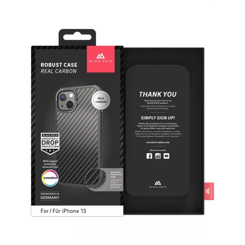 Hama Robust Real Carbon mobilā tālruņa maciņš 15.5 cm (6.1 collas) Vāciņš Melns