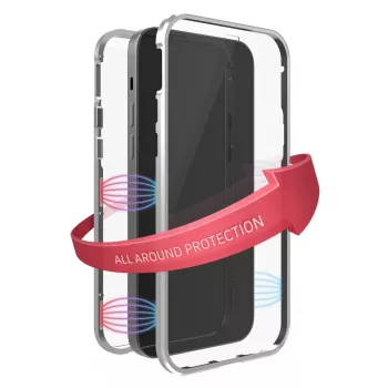Hama 360° stikla mobilā tālruņa maciņš, pārklājums, sudraba, caurspīdīgs, iPhone 14 Pro