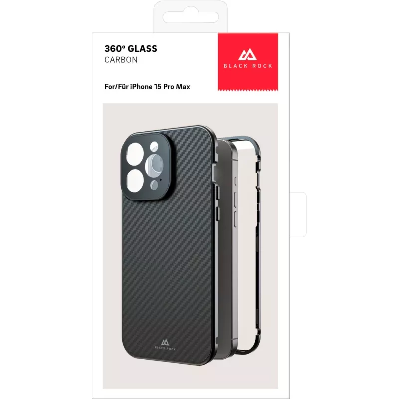 Hama 360° Stikla mobilā tālruņa vāciņš 17 cm (6.7 collas) Vāciņš Carbon
