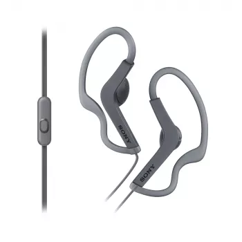 Sony MDRAS210APB austiņas, vadu, aizauss, sportam, melnas