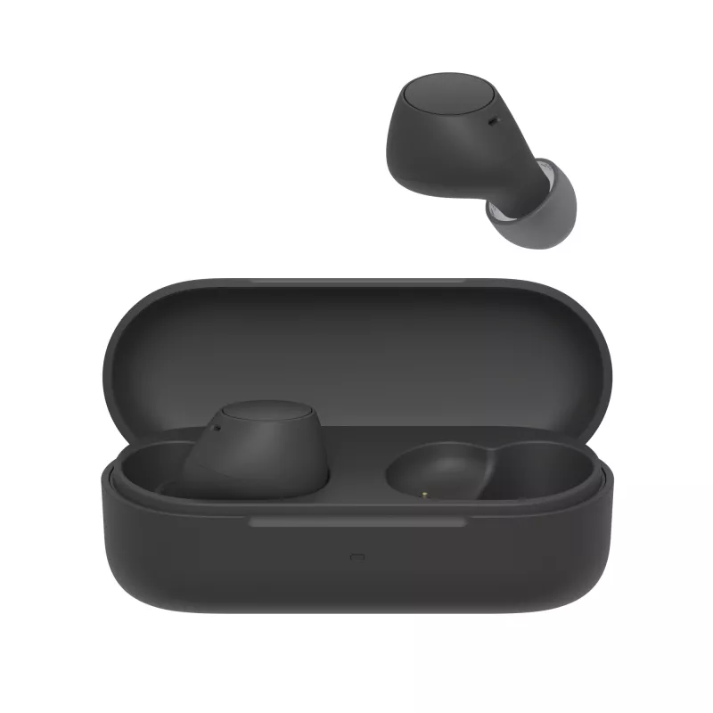 Austiņas Sony WF-C510 ievietojamas īstas bezvadu austiņas, Bluetooth 5.3, IPX4, 6 mm draiveri, 22 h akumulatora darbības laiks (ar uzlādes futrāli) — melnas