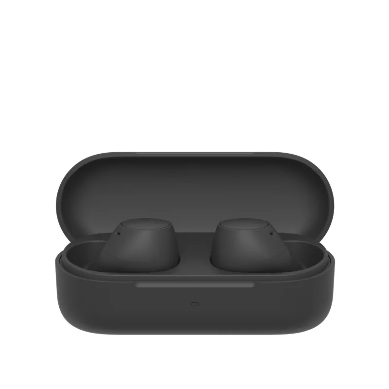 Austiņas Sony WF-C510 ievietojamas īstas bezvadu austiņas, Bluetooth 5.3, IPX4, 6 mm draiveri, 22 h akumulatora darbības laiks (ar uzlādes futrāli) — melnas