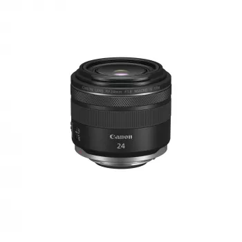 Canon platleņķa RF 24 mm F1.8 Macro IS STM kameras objektīvi, melni