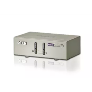 ATEN 2 portu USB VGA KVM ar audio (KVM kabeļi iekļauti), 2048 x 1536 pikseļi, QXGA, 0,142 W, pelēks
