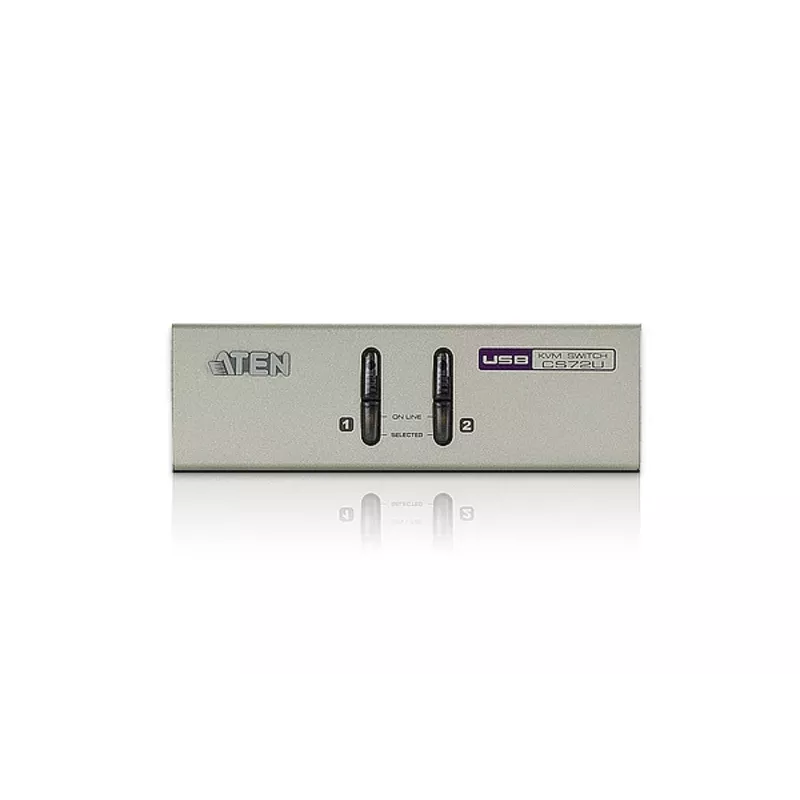 ATEN 2 portu USB VGA KVM ar audio (KVM kabeļi iekļauti), 2048 x 1536 pikseļi, QXGA, 0,142 W, pelēks
