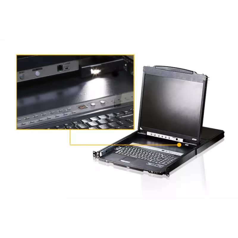 ATEN CL5808N plaukta konsole 48,3 cm (19 collu) Melna 1U