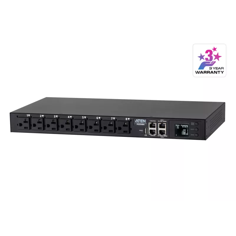 ATEN 32A 8 kontaktligzdu 1U mēra eko PDU