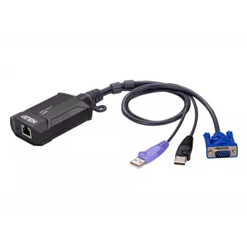 ATEN USB VGA KVM over IP Mini, 1920 x 1200 pikseļi, Ethernet LAN, 3,47 W, melna, violeta