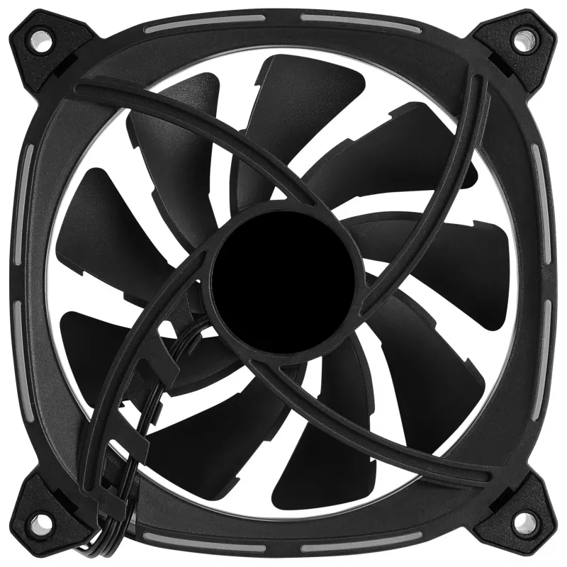 Aerocool ASTRO12 PC ventilators 12cm LED RGB pretvibrācijas 6 kontaktu melns