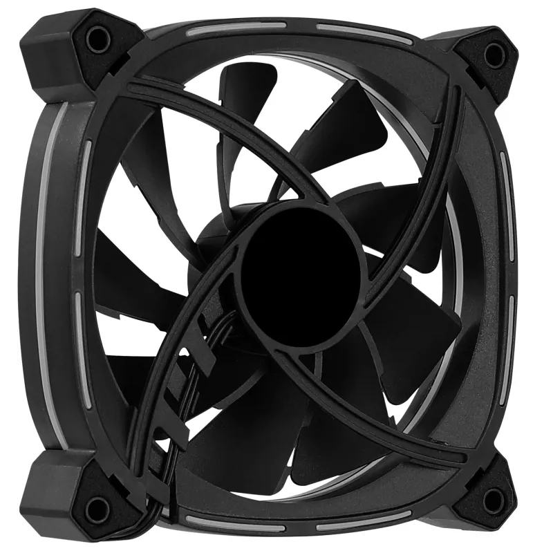 Aerocool ASTRO12 PC ventilators 12cm LED RGB pretvibrācijas 6 kontaktu melns