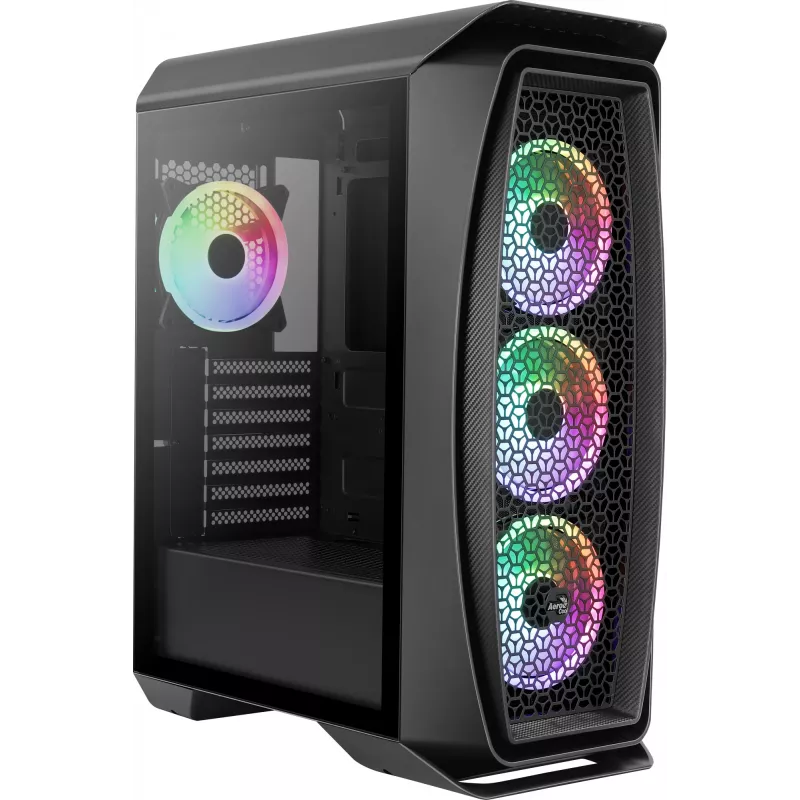 Aerocool Aero One Duo ATX datora korpuss, 4x ARGB ventilatori 12 cm + priekšējā sieta panelis