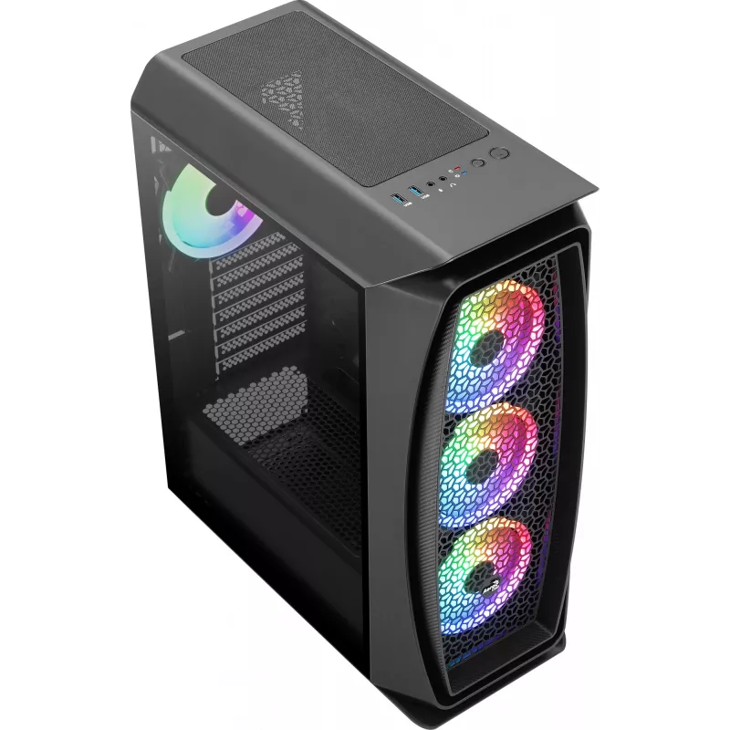 Aerocool Aero One Duo ATX datora korpuss, 4x ARGB ventilatori 12 cm + priekšējā sieta panelis