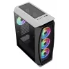 Aerocool AEROONEDUOWHV1 Gaming ATX Case 4xARGB ventilatori balts, Midi Tornis, PC, Balts, ATX, micro ATX, Mini-ITX, Akrilnitrila butadiēna stirols (ABS), SPCC, Spēlēm
