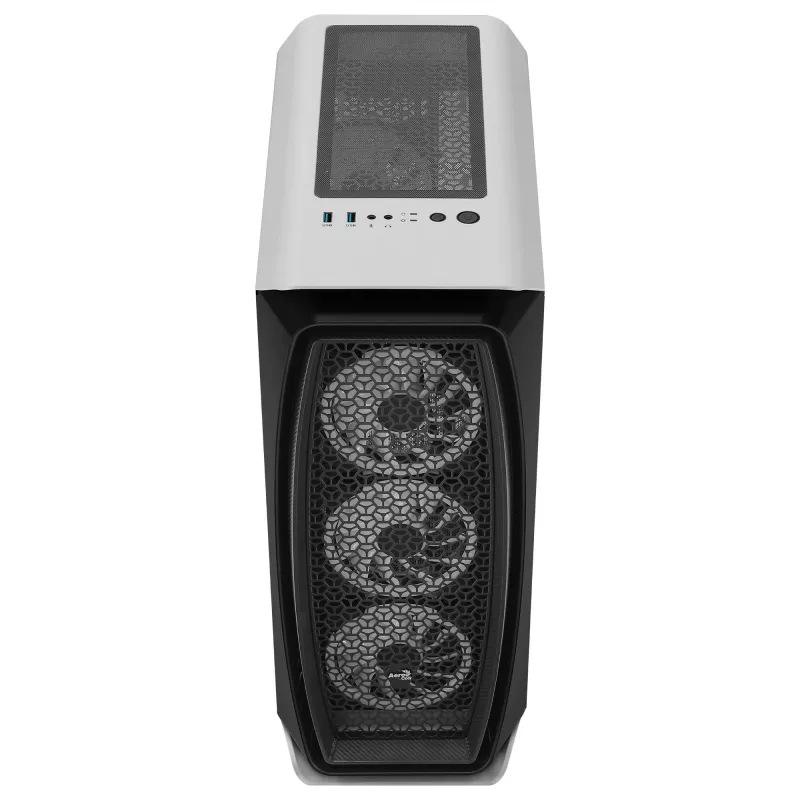 Aerocool AEROONEDUOWHV1 Gaming ATX Case 4xARGB ventilatori balts, Midi Tornis, PC, Balts, ATX, micro ATX, Mini-ITX, Akrilnitrila butadiēna stirols (ABS), SPCC, Spēlēm