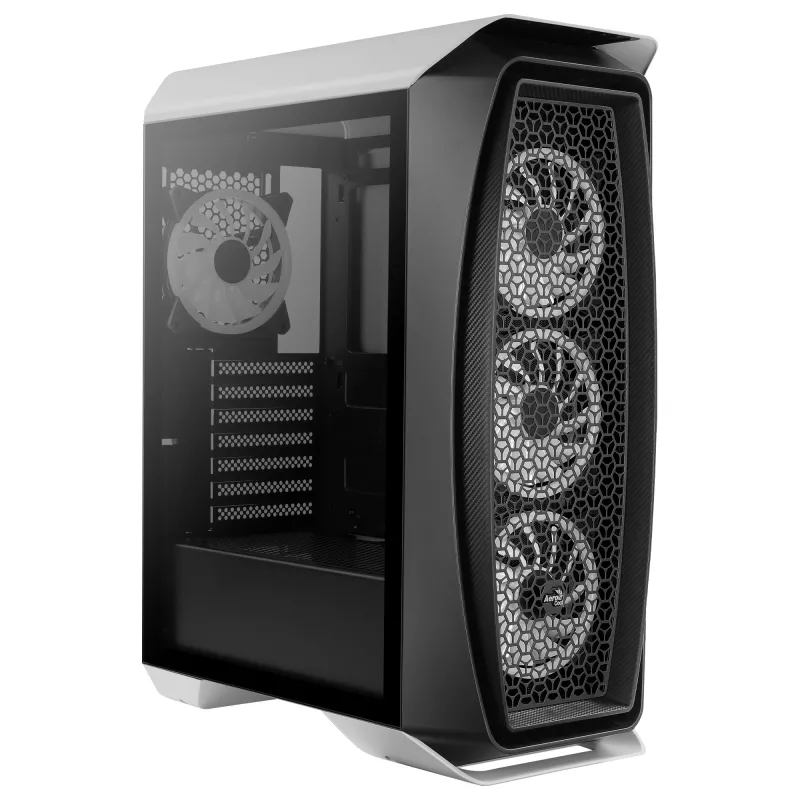 Aerocool AEROONEDUOWHV1 Gaming ATX Case 4xARGB ventilatori balts, Midi Tornis, PC, Balts, ATX, micro ATX, Mini-ITX, Akrilnitrila butadiēna stirols (ABS), SPCC, Spēlēm