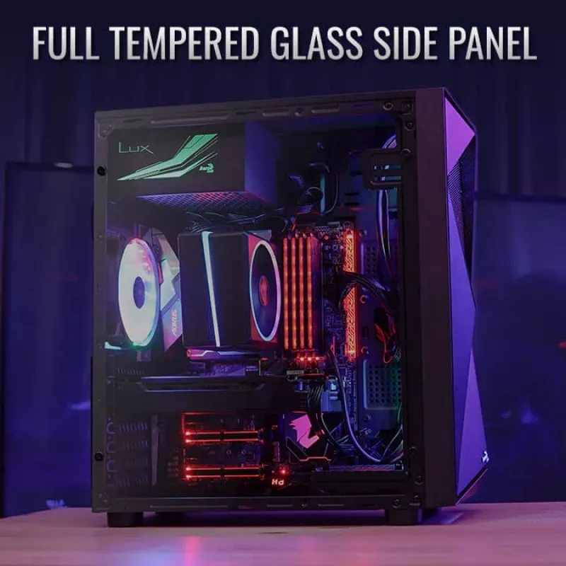 Aerocool Glider Rūdīta stikla melns