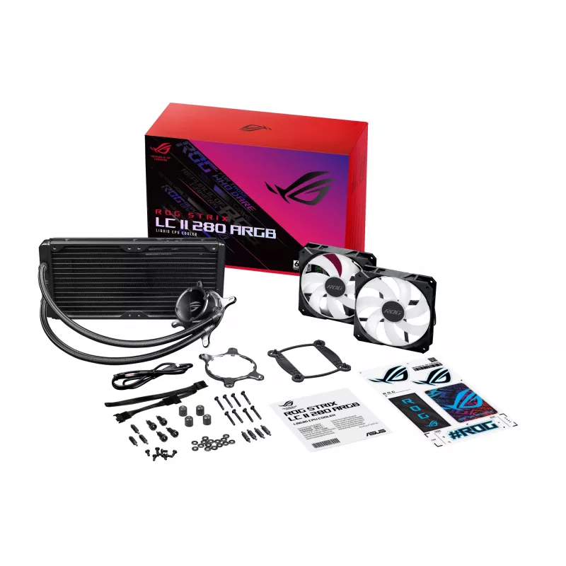 ASUS ROG STRIX LC II 280 ARGB Procesora šķidruma dzesētājs Viss-vienā 14 cm Melns 1 gab.