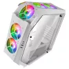 Mars Gaming MC51W balts PC spēļu ATX korpuss ar dubultu rūdīta stikla logu un 5x RGB 12cm ventilatoriem