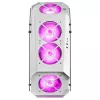 Mars Gaming MC51W balts PC spēļu ATX korpuss ar dubultu rūdīta stikla logu un 5x RGB 12cm ventilatoriem