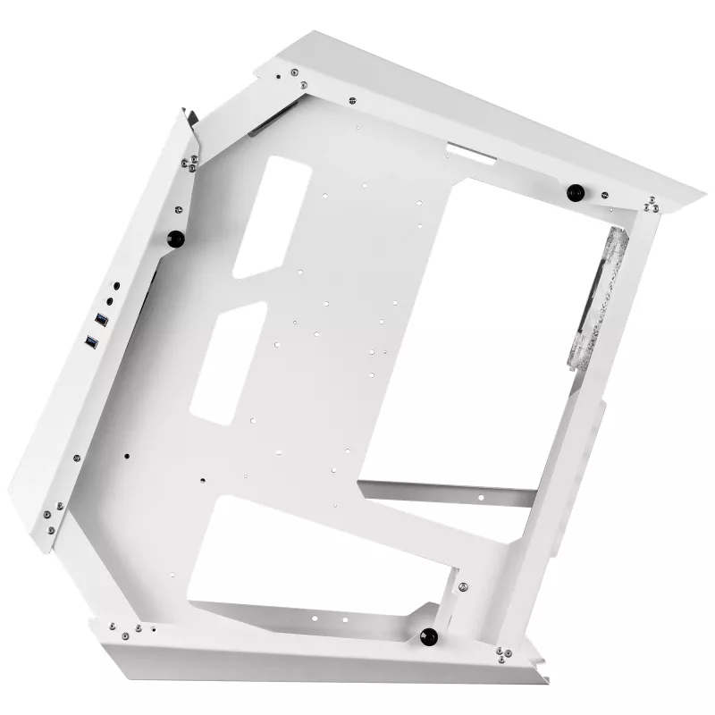 Mars Gaming MC51W balts PC spēļu ATX korpuss ar dubultu rūdīta stikla logu un 5x RGB 12cm ventilatoriem