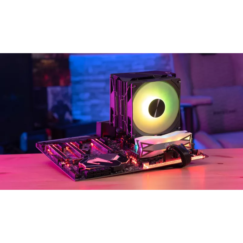 Aerocool Rime 4 Dual procesora dzesētājs 12 cm Melns 1 gab.