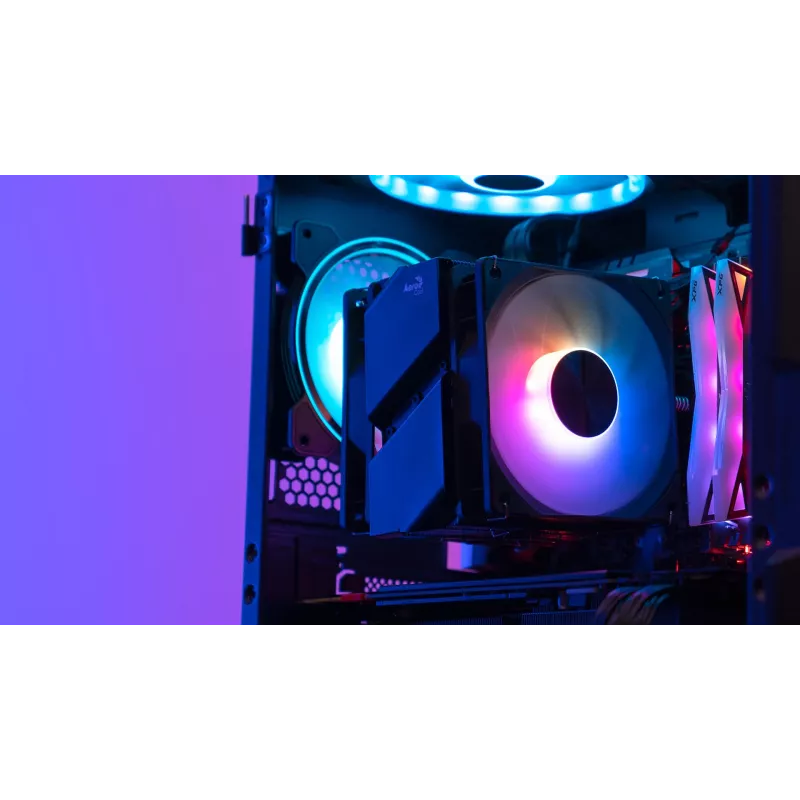 Aerocool Rime 4 Dual procesora dzesētājs 12 cm Melns 1 gab.