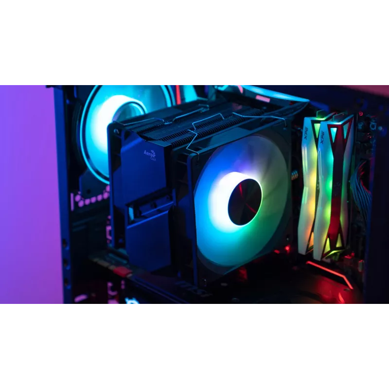 Aerocool Rime 4 Dual procesora dzesētājs 12 cm Melns 1 gab.