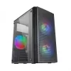 Mars Gaming MC300 Micro ATX rūdīta stikla PC korpuss 3xFRGB ventilators melns