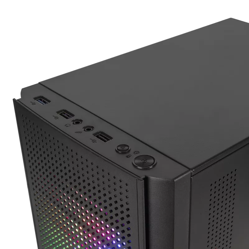 Mars Gaming MC300 Micro ATX rūdīta stikla PC korpuss 3xFRGB ventilators melns