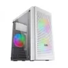 Mars Gaming MC300W Micro ATX korpuss ar rūdītā stikla logu, 3xFrGB ventilatoriem, balts