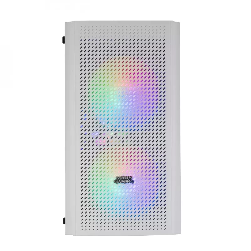 Mars Gaming MC300W Micro ATX korpuss ar rūdītā stikla logu, 3xFrGB ventilatoriem, balts