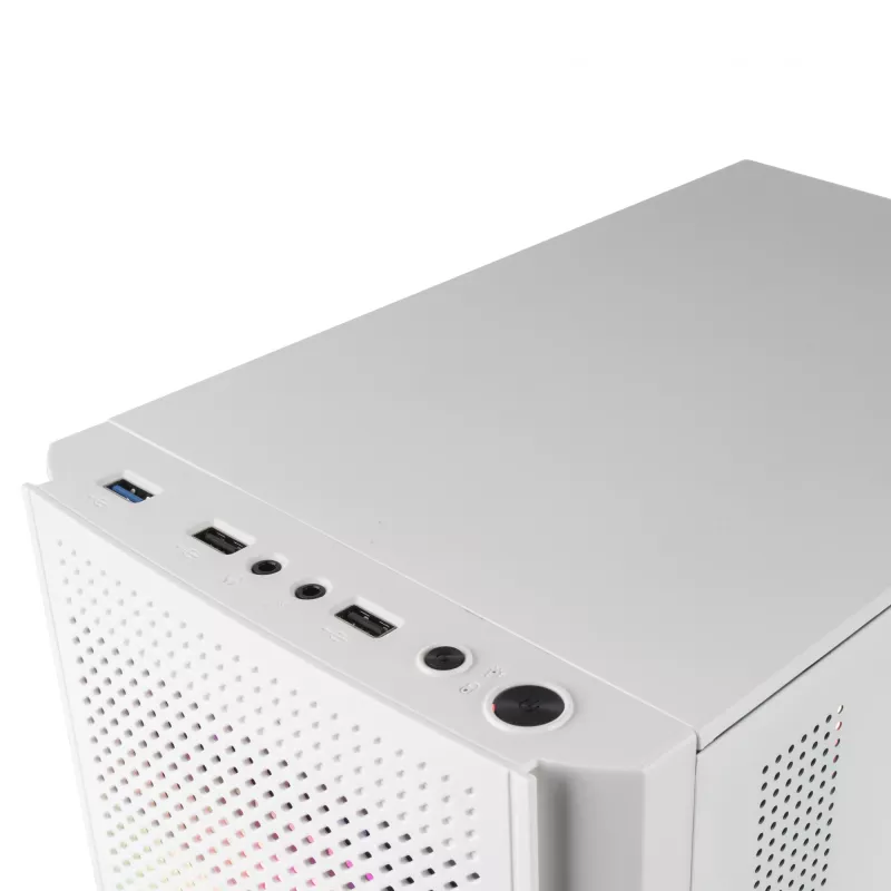 Mars Gaming MC300W Micro ATX korpuss ar rūdītā stikla logu, 3xFrGB ventilatoriem, balts