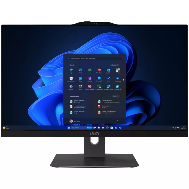 MSI Modern AM242TP 1M-1230EU Intel Core 3 100U 60.5 cm (23.8 inch) 1920 x 1080 pikseļi Skārienekrāns Viss-vienā dators 8 GB DDR5-SDRAM 256 GB SSD Windows 11 Pro Wi-Fi 6E (802.11ax) Melns