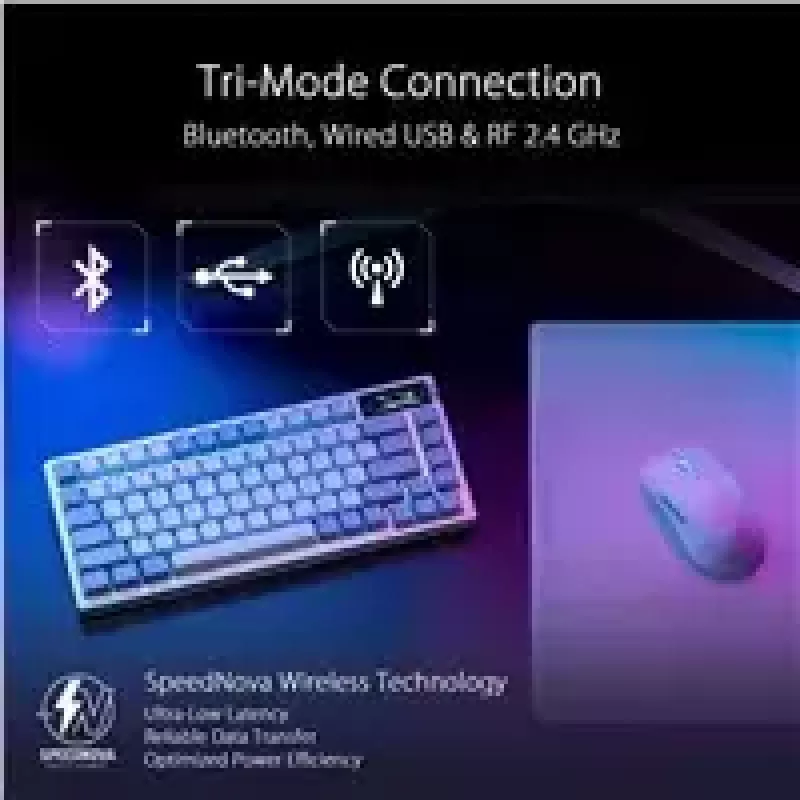 ASUS ROG Azoth klaviatūra Spēlēm USB + RF bezvadu + Bluetooth Balta