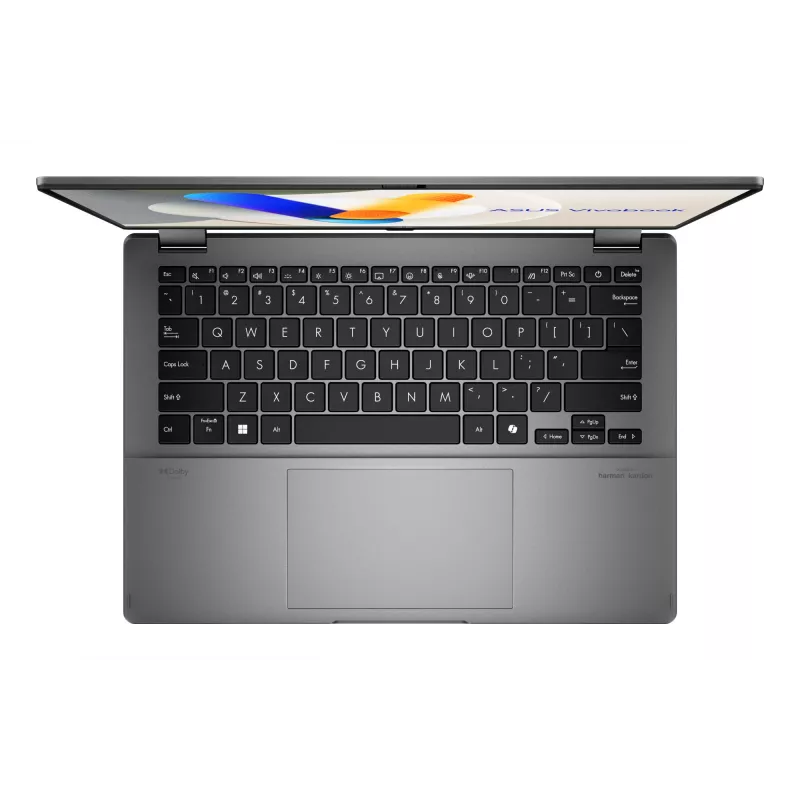ASUS Vivobook 14 Flip TP3407SA-QL023W Copilot+ PC Intel Core Ultra 7 258V Hybrid (2-in-1) 35,6 cm (14 collu) skārienjutīgs WUXGA 32 GB LPDDR5x-SDRAM 1 TB SSD Wi-Fi 7 (802.11be) Windows 11 Home vācu pelēks